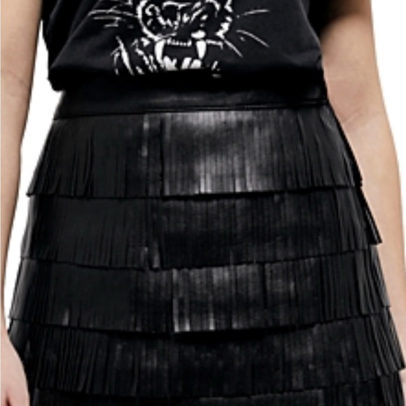 New w/tags. Leather fringe skirt - Picture 7 of 8